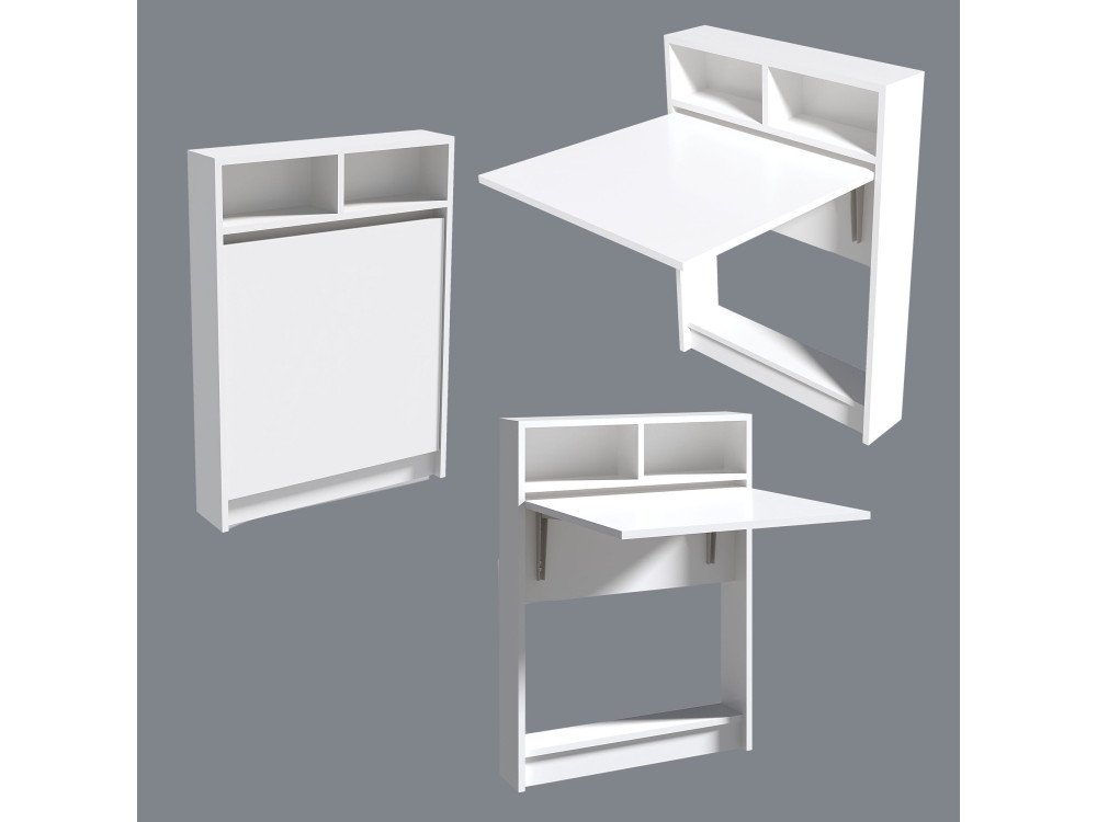 Mesa de comedor plegable de madera "Bracked" - 70 x 15 x 96 cm - Blanco