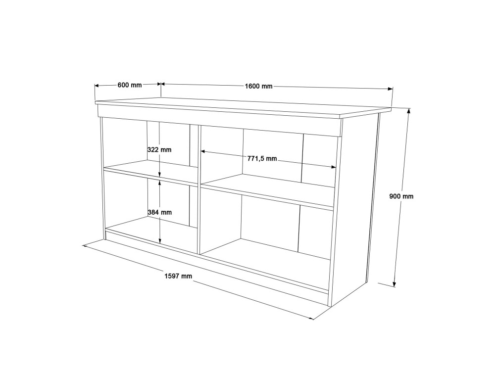 Mesa de cocina de madera "Lark" - 160 x 60 x 90 cm - Blanca