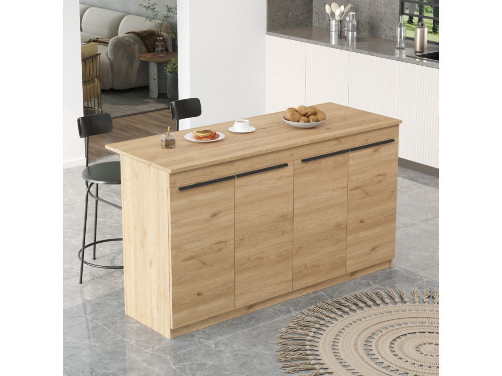 Mesa de cocina de madera "Lark" - 160 x 60 x 90 cm - Marrón