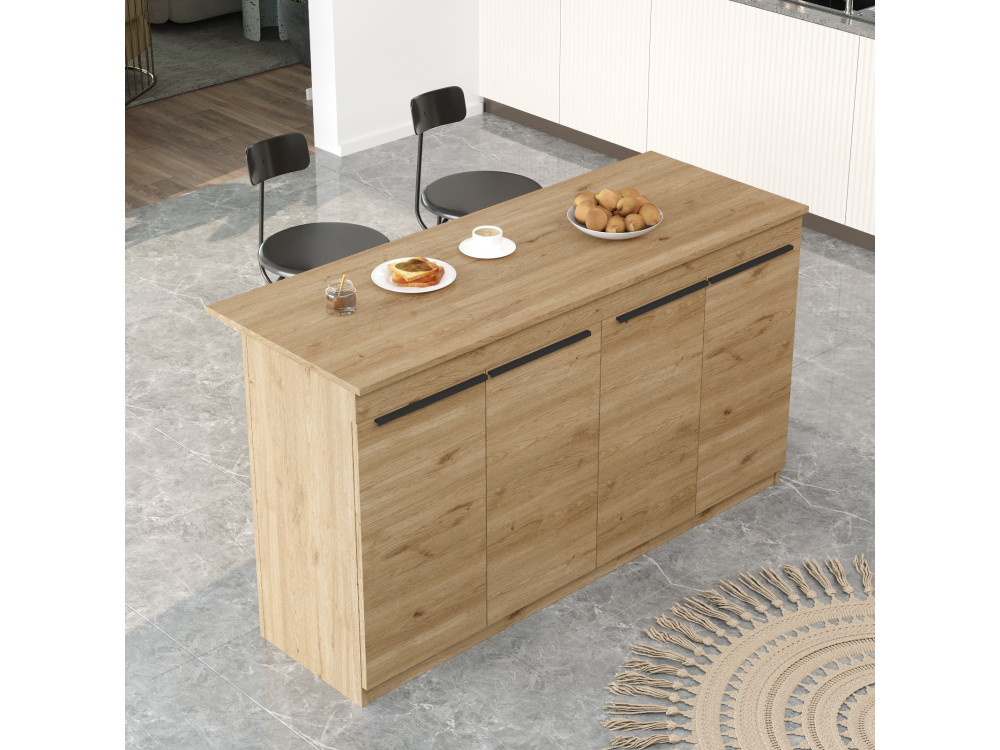 Mesa de cocina de madera "Lark" - 160 x 60 x 90 cm - Marrón