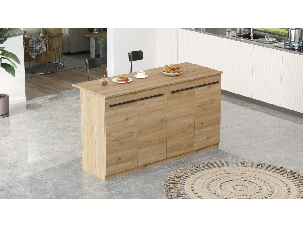 Mesa de cocina de madera "Lark" - 160 x 60 x 90 cm - Marrón