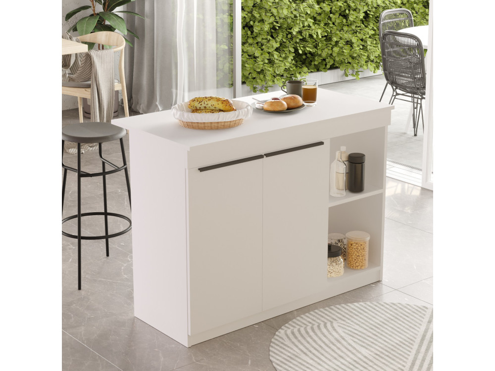Mesa de cocina de madera "Orlando" - 120 x 60 x 88 cm - Blanca