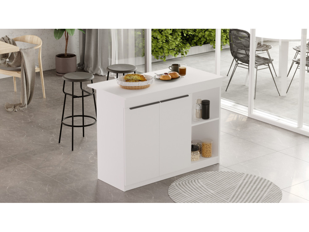 Mesa de cocina de madera "Orlando" - 120 x 60 x 88 cm - Blanca