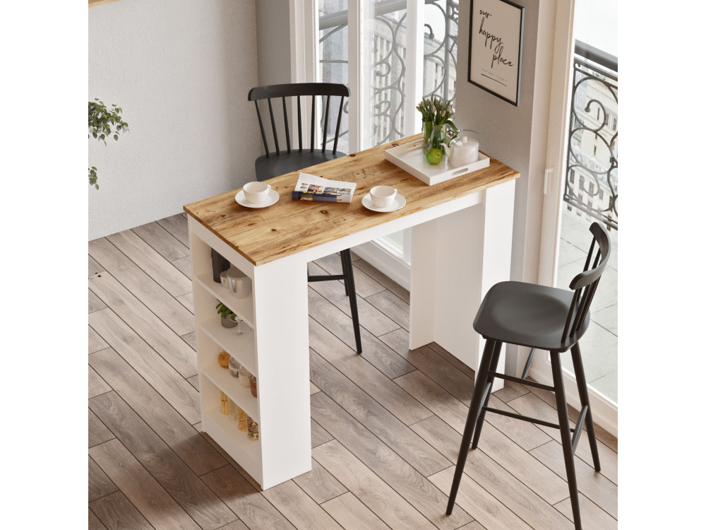 Mesa de comedor de madera "Setup" - 120 x 52 x 102 cm - Marrón