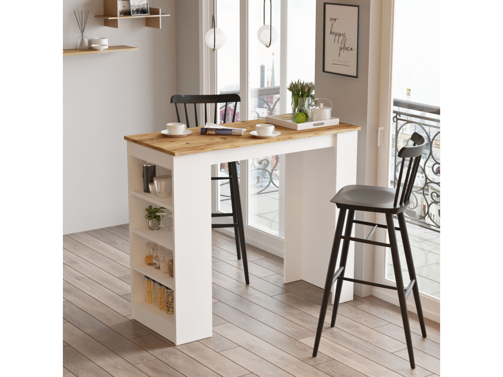 Mesa de comedor de madera "Setup" - 120 x 52 x 102 cm - Marrón