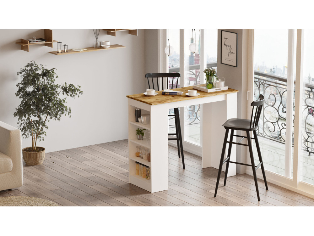 Mesa de comedor de madera "Setup" - 120 x 52 x 102 cm - Marrón