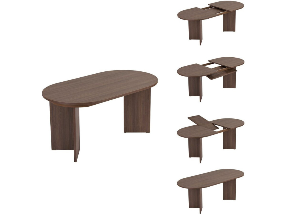 Mesa de comedor extensible de madera 160/200 cm "Sorell" - 8 plazas - Marrón