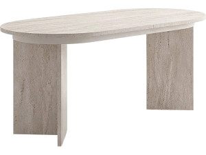 Mesa de comedor extensible de madera 160/200 cm "Sorell" - 8 plazas - Travertino