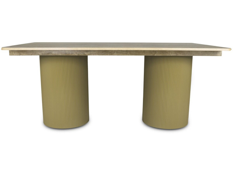 Mesa de comedor ovalada de madera "Zénith" - 180 cm - 8 plazas - Beige