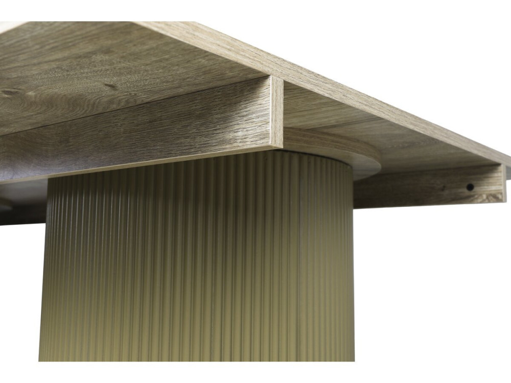 Mesa de comedor ovalada de madera "Zénith" - 180 cm - 8 plazas - Beige