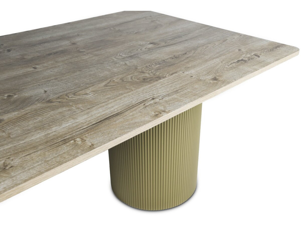 Mesa de comedor ovalada de madera "Zénith" - 180 cm - 8 plazas - Beige