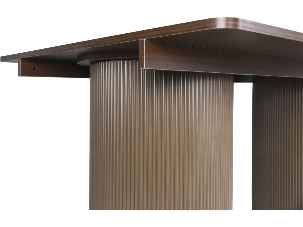 Mesa de comedor ovalada de madera "Zénith" - 180 cm - 8 plazas - Marrón