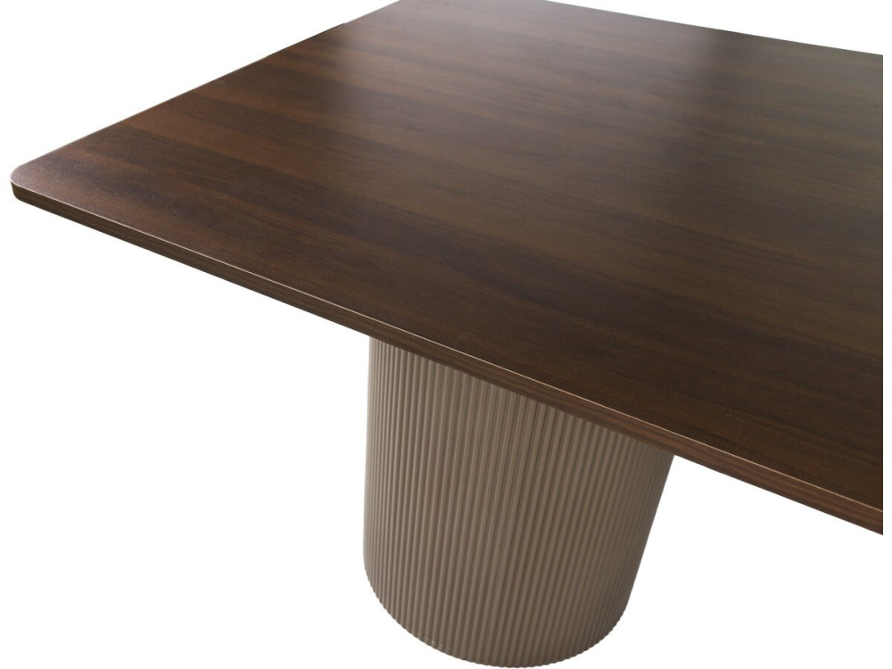 Mesa de comedor ovalada de madera "Zénith" - 180 cm - 8 plazas - Marrón