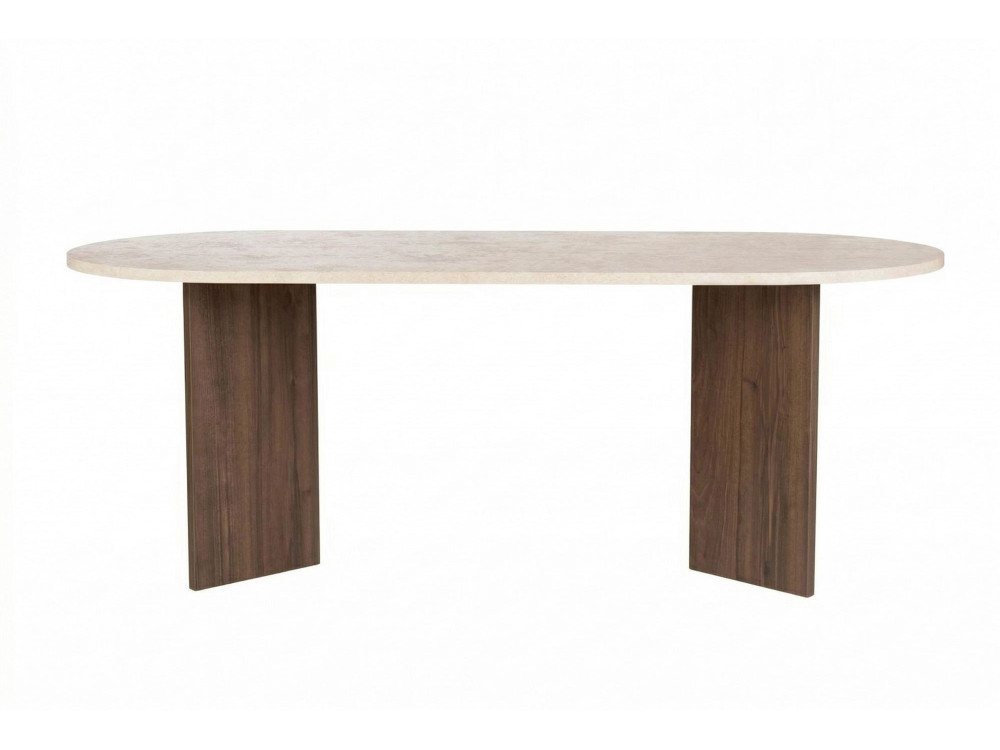 Mesa de comedor de madera "Sabella" - 200 x 90 x 75 cm - Travertino