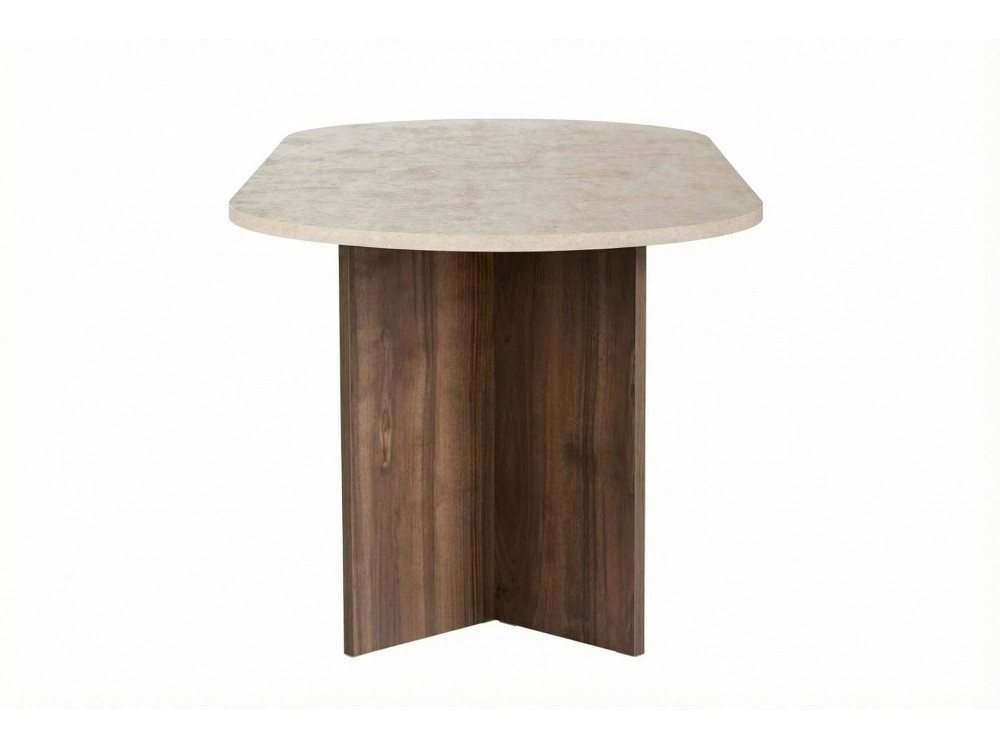 Mesa de comedor de madera "Sabella" - 200 x 90 x 75 cm - Travertino
