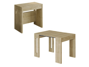 Mesa de comedor extensible de madera "Nivo" - 80 x 44 x 76 cm - Beige