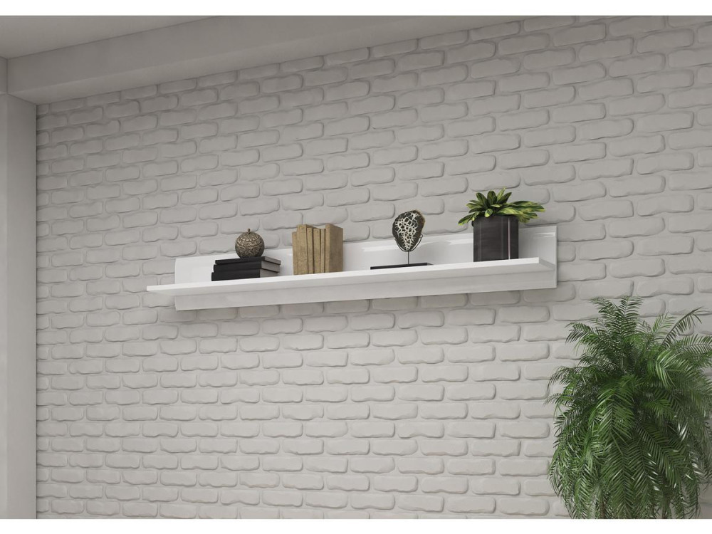 Estantería corta "TULSA WM" - 22 x 160 x 22 cm - Blanco alto brillo