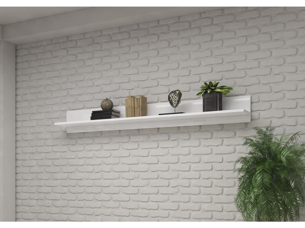 Estante largo "TULSA WM" - 22 x 180 x 22 cm - Blanco brillo
