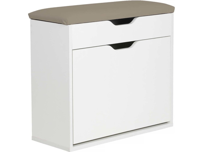 Mueble zapatero "Wade" - 60 x 23,8 x 68 cm - Blanco