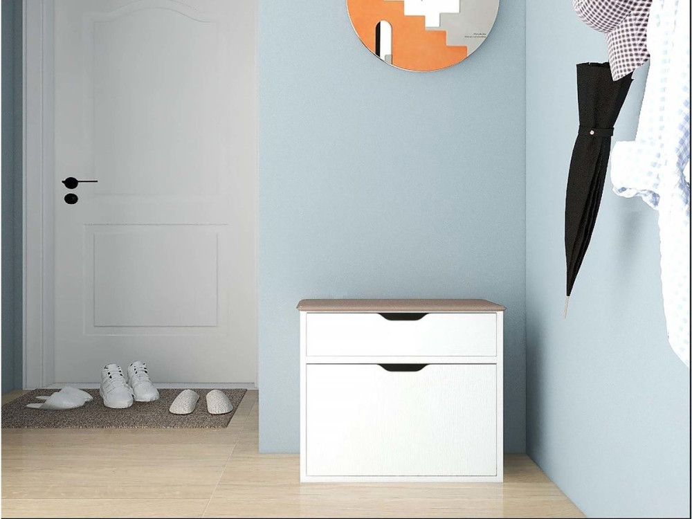 Mueble zapatero "Wade" - 60 x 23,8 x 68 cm - Blanco
