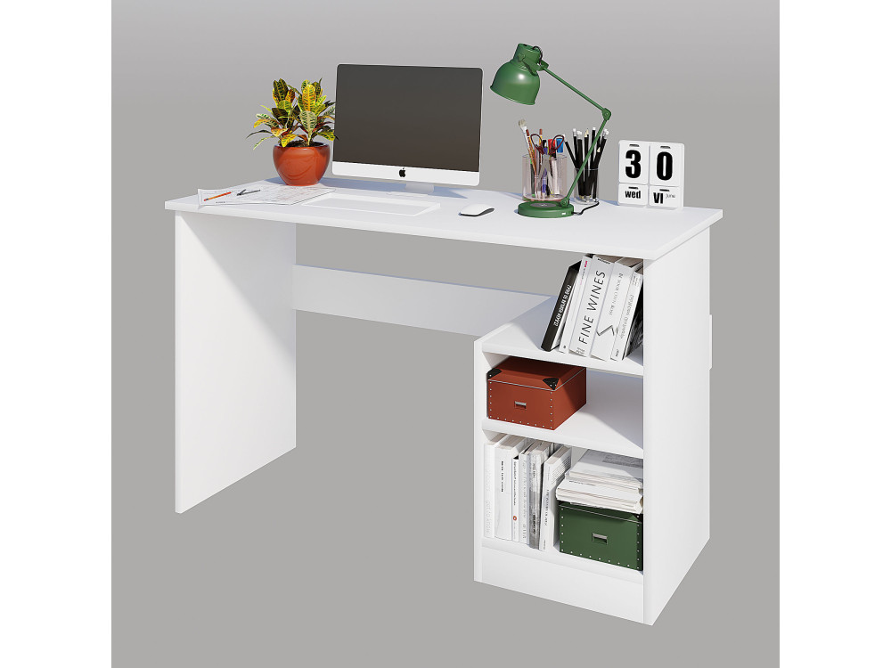 Escritorio de madera "Bahar" - 120 x 50 x 74 cm - Blanco