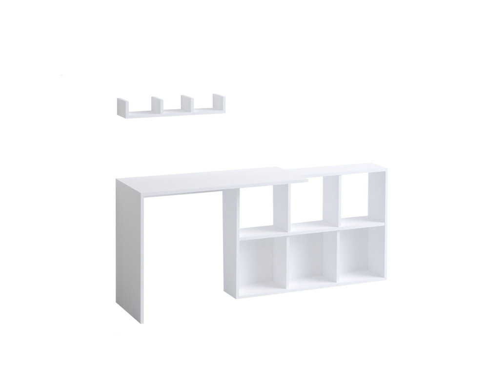 Escritorio de madera "Jack" - 145 x 45 x 74 cm - Roble blanco
