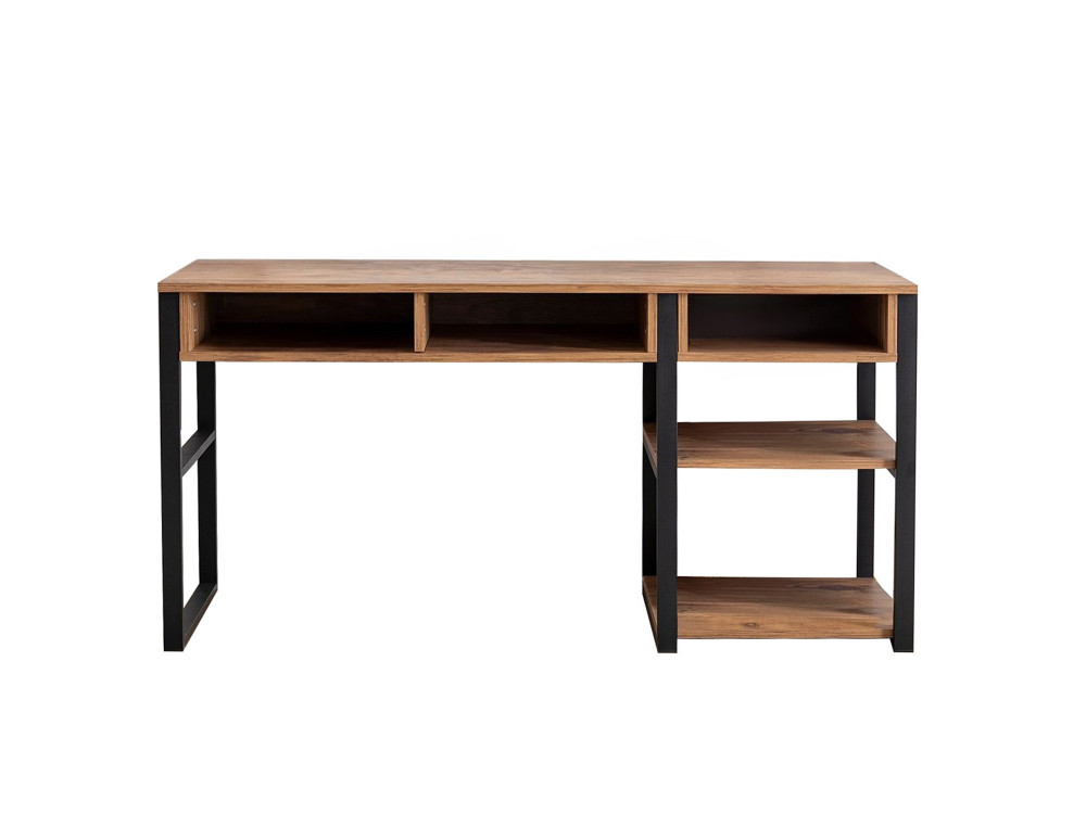 Escritorio de madera "Emro" - 150 x 58 x 75 cm - Nogal negro