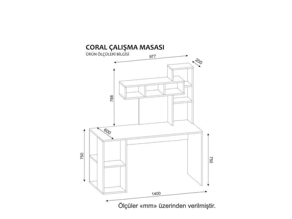 Escritorio de madera "Coral" - 140 x 60 x 153 cm - Córdoba Blanco