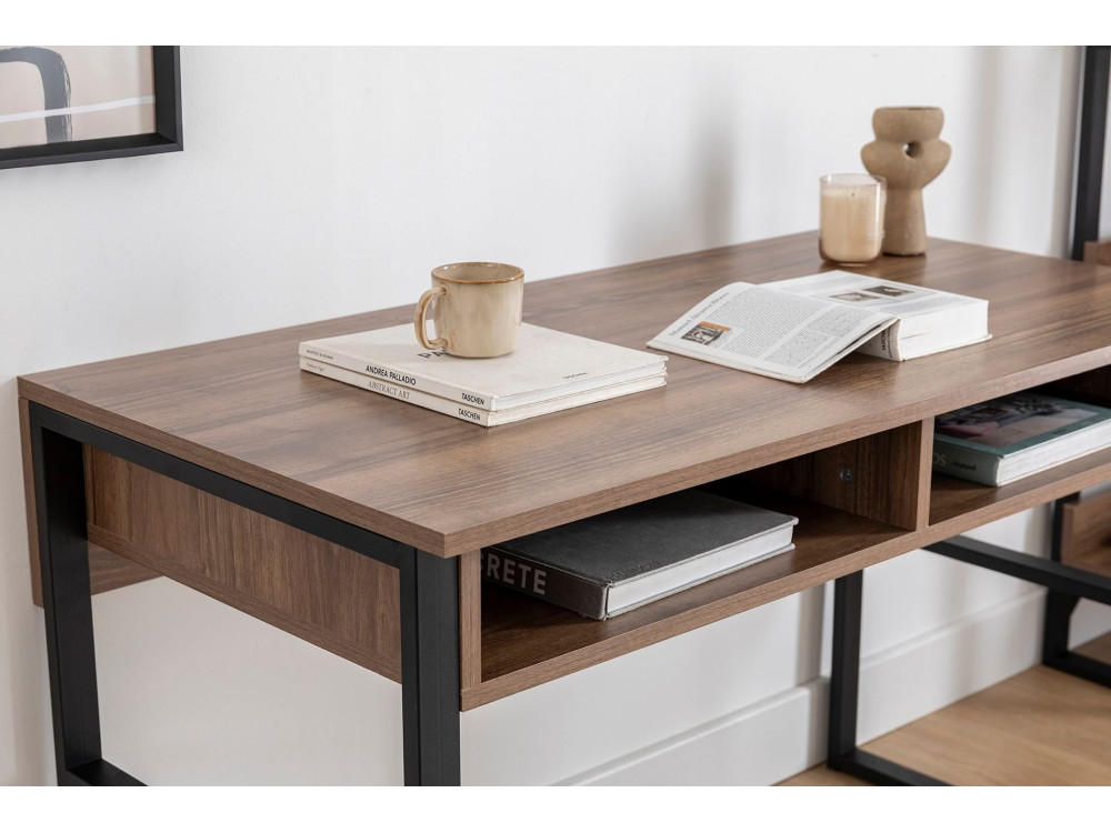 Escritorio de madera "Nove" - 120 x 60 x 75 cm - Nogal