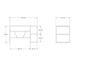 Escritorio de madera «Caste» - 120 x 60 x 74 cm - Beige