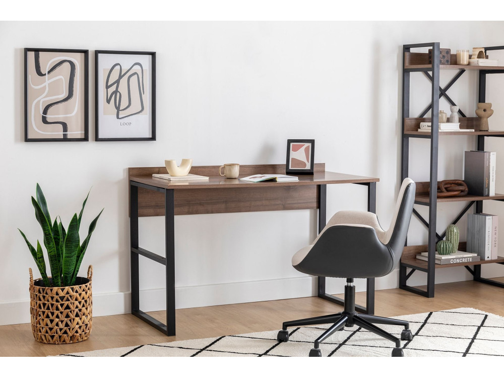 Escritorio de madera «Rana» - 120 x 75 x 60 cm - Nogal, negro