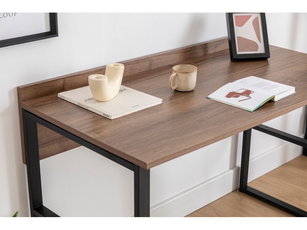 Escritorio de madera «Rana» - 120 x 75 x 60 cm - Nogal, negro