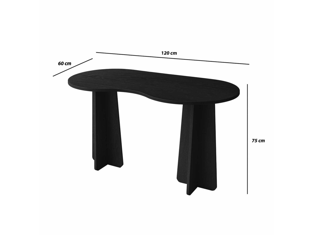 escritorio de madera "infinity" 120 x 60 x 75 cm - Negro