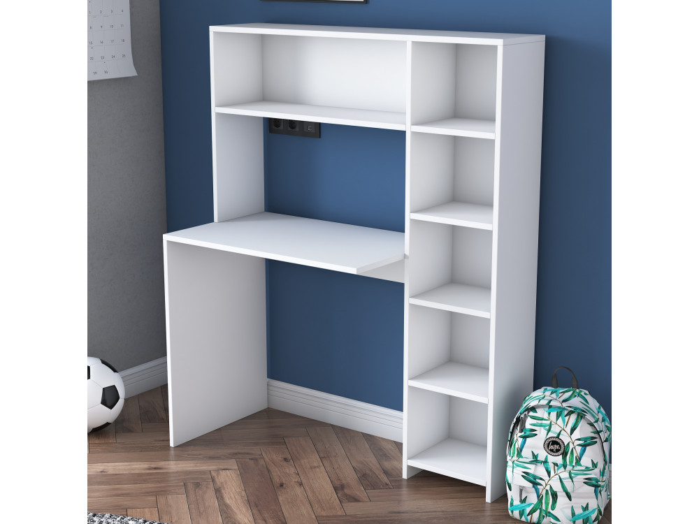 Escritorio de madera "Haham" 113 x 40 x 142 cm - Blanco