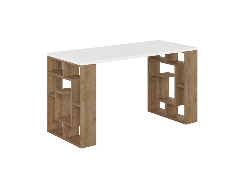 Escritorio de madera "Laberinto" 140 x 60 x 75 cm - Blanco