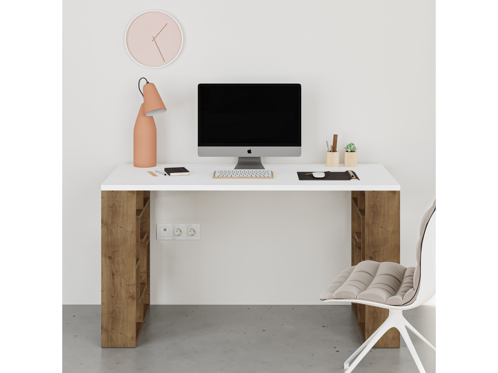 Escritorio de madera "Laberinto" 140 x 60 x 75 cm - Blanco