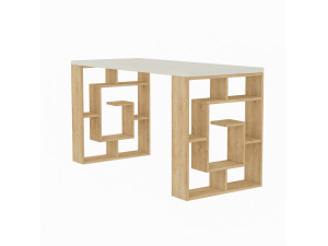 Escritorio de madera "Laberinto" 140 x 60 x 75 cm - Blanco