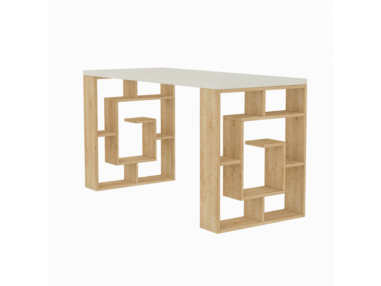 Escritorio de madera "Laberinto" 140 x 60 x 75 cm - Blanco