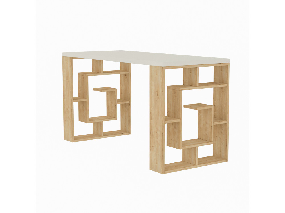 Escritorio de madera "Laberinto" 140 x 60 x 75 cm - Blanco