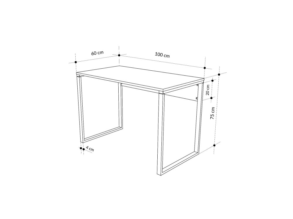 escritorio de madera "inna" 100 x 60 x 75 cm - Gris retro