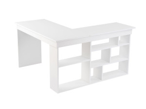 Escritorio de madera "Vesper" 130 x 120 x 72 cm - Blanco natural