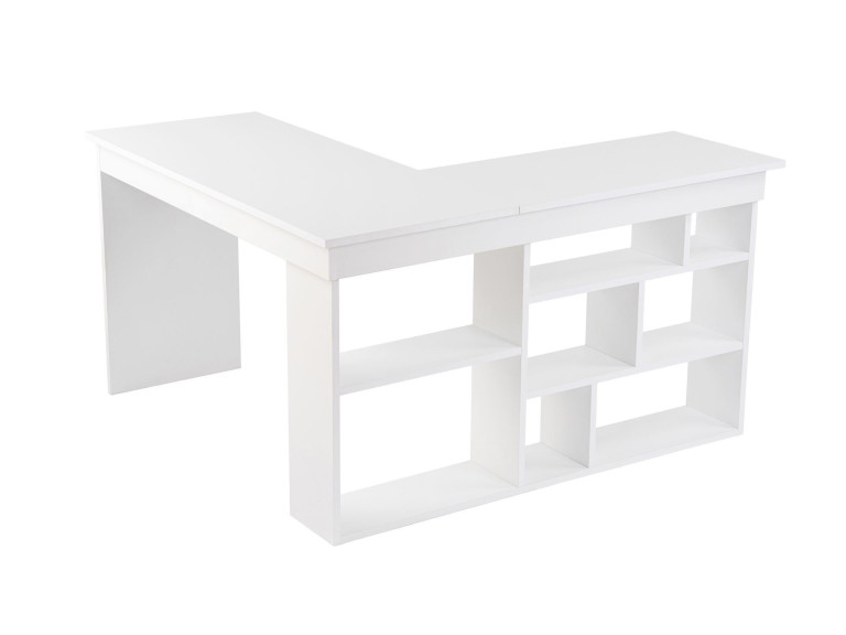 Escritorio de madera "Vesper" 130 x 120 x 72 cm - Blanco natural