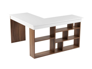 Escritorio de madera "Vesper" 130 x 120 x 72 cm - Nogal