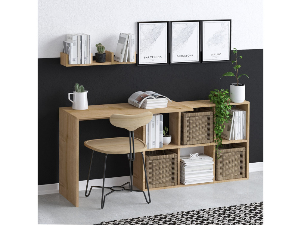Escritorio de madera "Blake" 74 x 45 x 145 cm - Roble