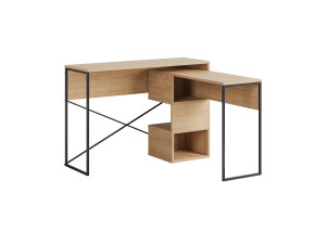 Escritorio modular de madera "Badau" - 110 x 102 x 77 cm - Beige