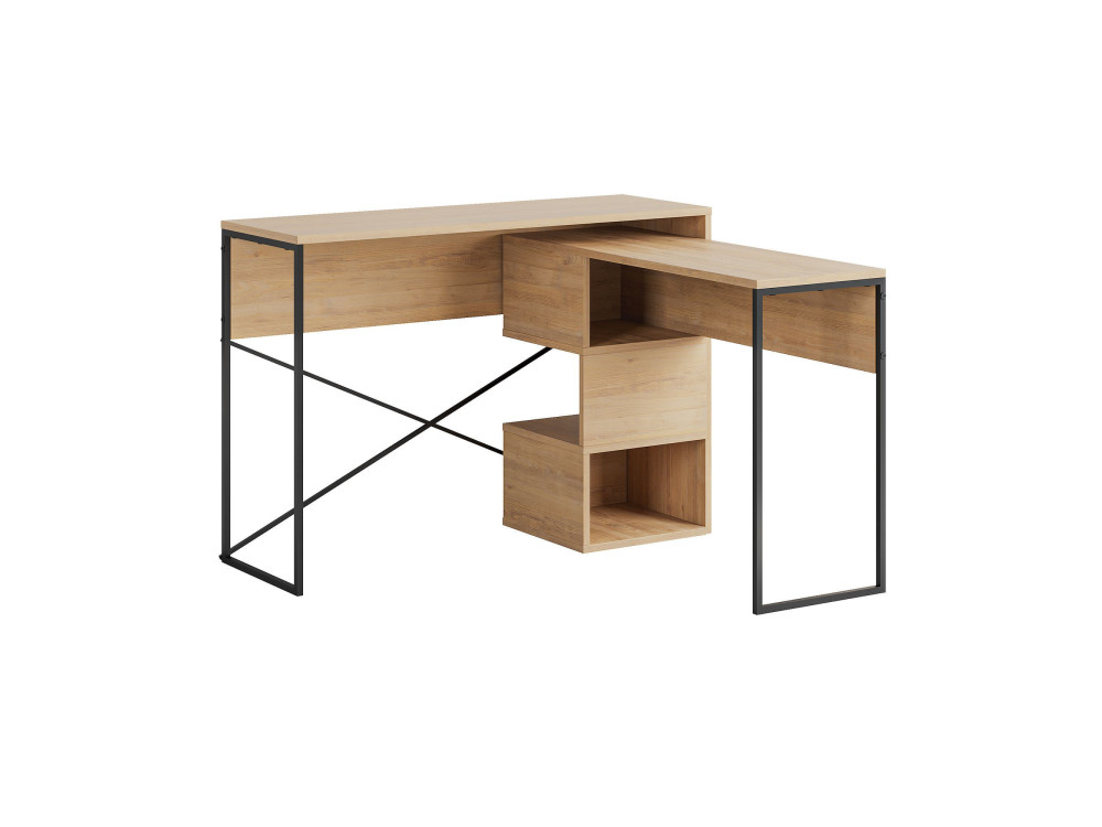 Escritorio modular de madera "Badau" - 110 x 102 x 77 cm - Beige