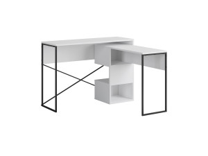 Escritorio modular de madera "Badau" - 110 x 102 x 77 cm - Blanco