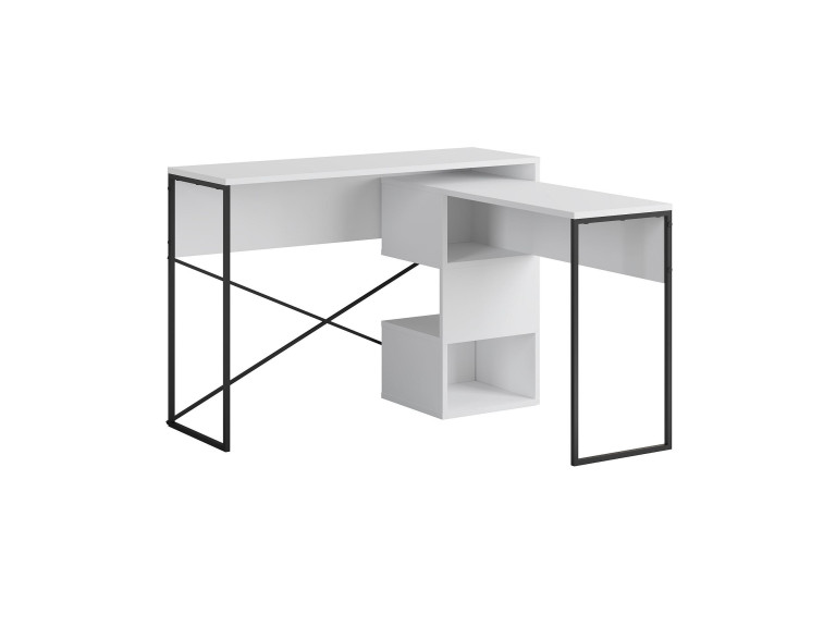 Escritorio modular de madera "Badau" - 110 x 102 x 77 cm - Blanco