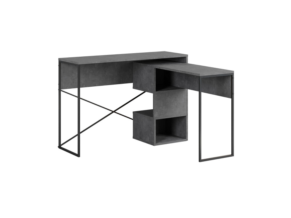 Escritorio modular de madera "Badau" - 110 x 102 x 77 cm - Gris
