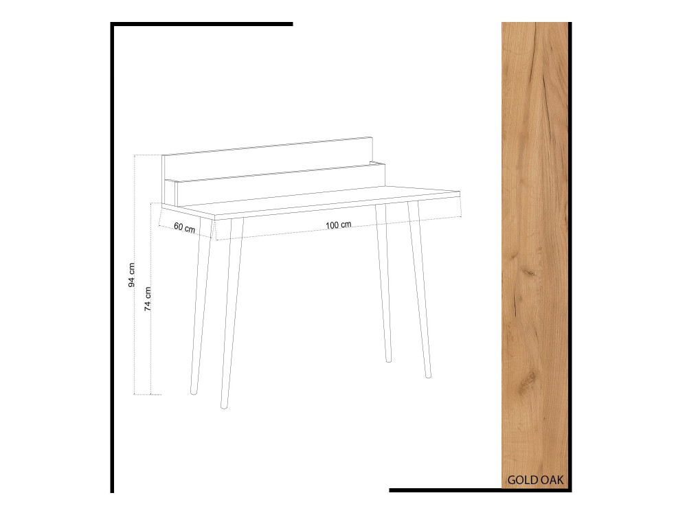 Escritorio de madera "Rammi" con estantes - 100 x 60 x 94 cm - Marrón